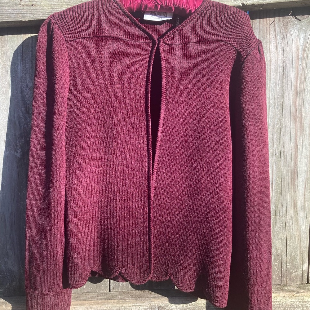 St. John burgundy cardigan